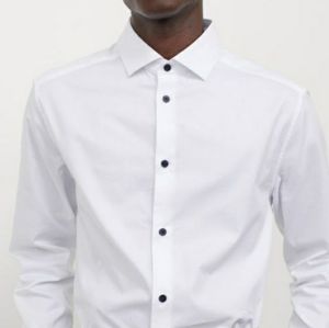 Long sleeve slim fit white collar H&M dress shirt